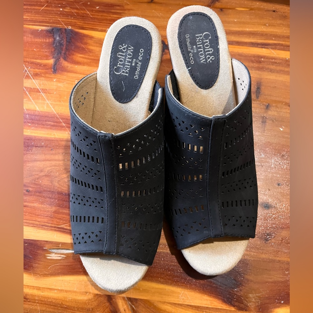 Size 9 Black Wedges excellent condition